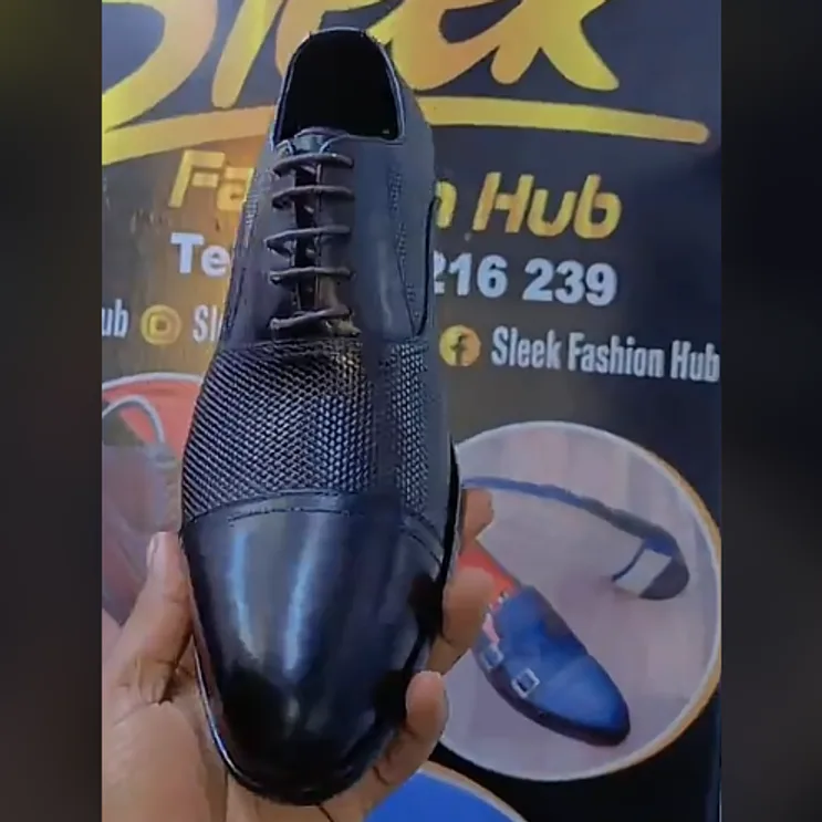 Black Mesh-Weave Cap-Toe Oxford — Black