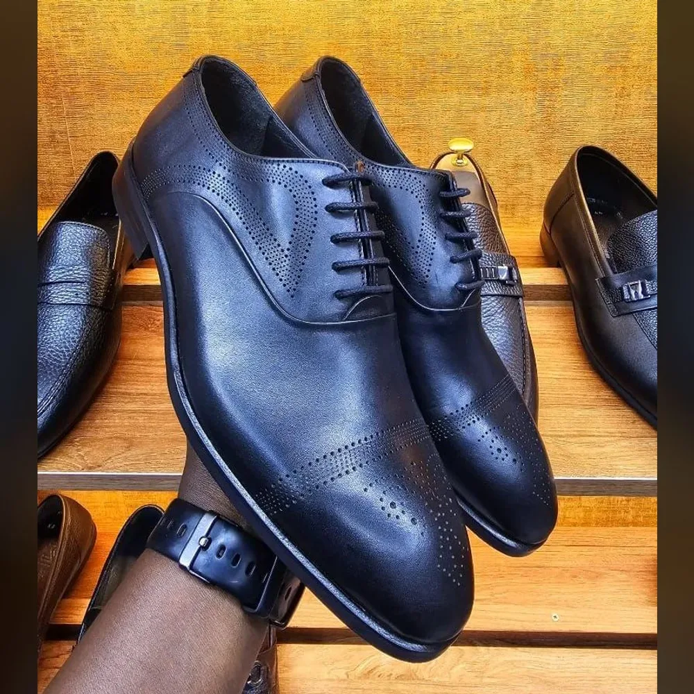 Black Pebble Semi-Brogue Oxford