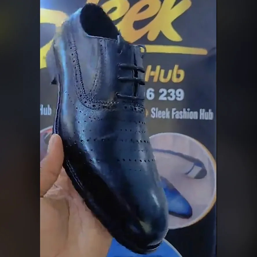 Black Perforated Brogue Oxford in Black — thumbnail 2