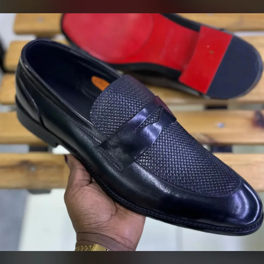 Black Woven-Vamp Strap Loafer in Black — thumbnail 2