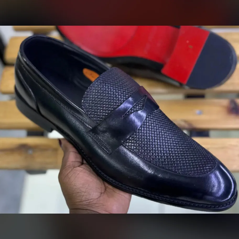 Black Woven-Vamp Strap Loafer in Black — thumbnail 3