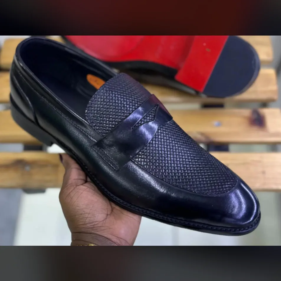 Black Woven-Vamp Strap Loafer — Black